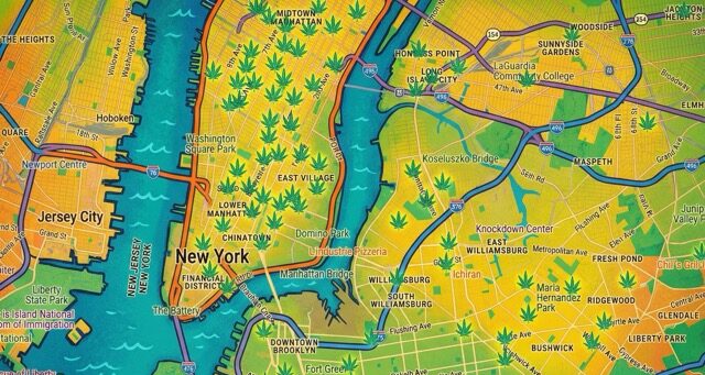 Official NYC legal cannabis dispensary locator map 2026.
