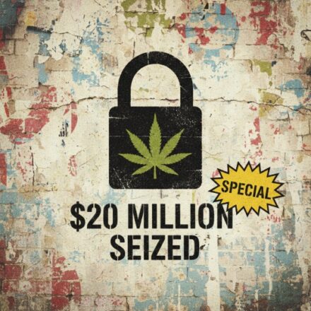 Graphic representation of the $20 million worth of illicit cannabis products removed from New York streets by the OCM in 2025.