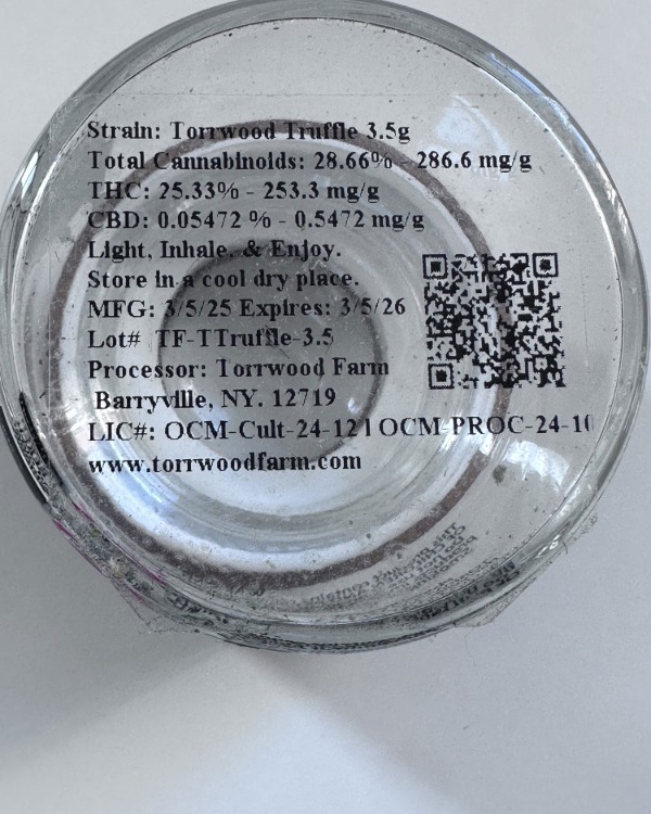 Cannabis flower jar product sold at licensed New York dispensary