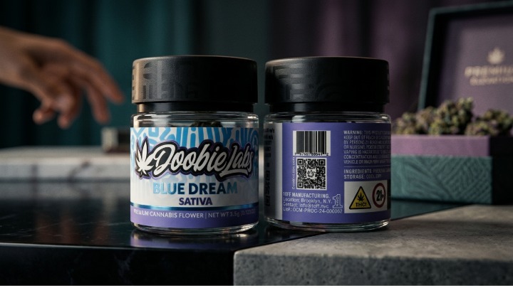 Doobie Labs cannabis flower eighth featured in the Flowers of NY series.