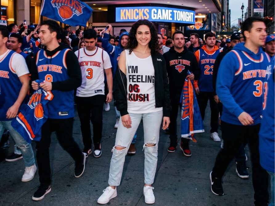Crowd outside Madison Square Garden for Knicks game