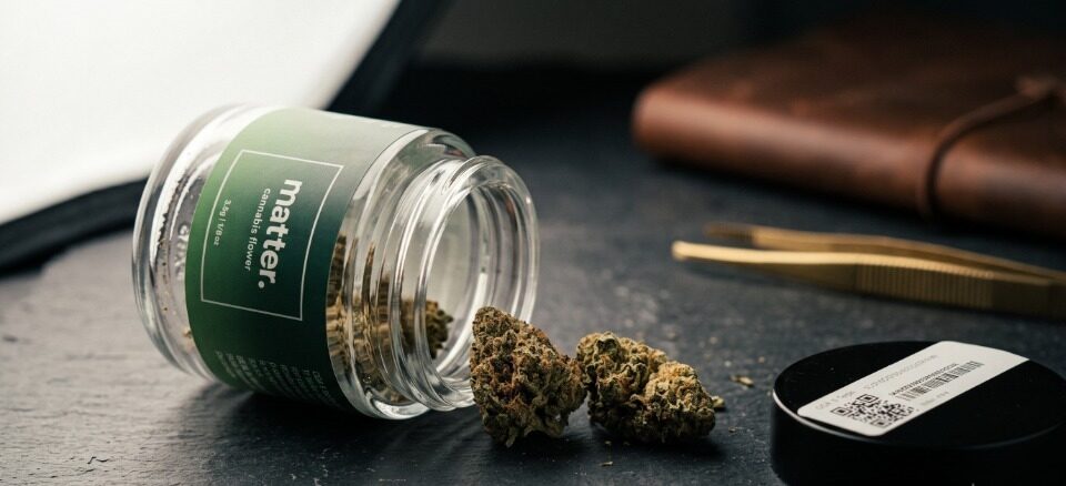 Matter cannabis flower jar reviewed by NYC Weed News